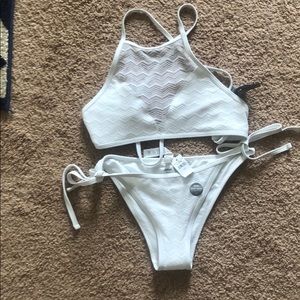 Crochet Hi-neck Bikini Set